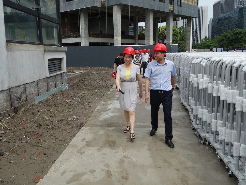 杭州市委常委、常務副市長陳瑾（時任上城區(qū)委書記）視察耀廈集團承建的上城區(qū)行政中心及科技文化館項目